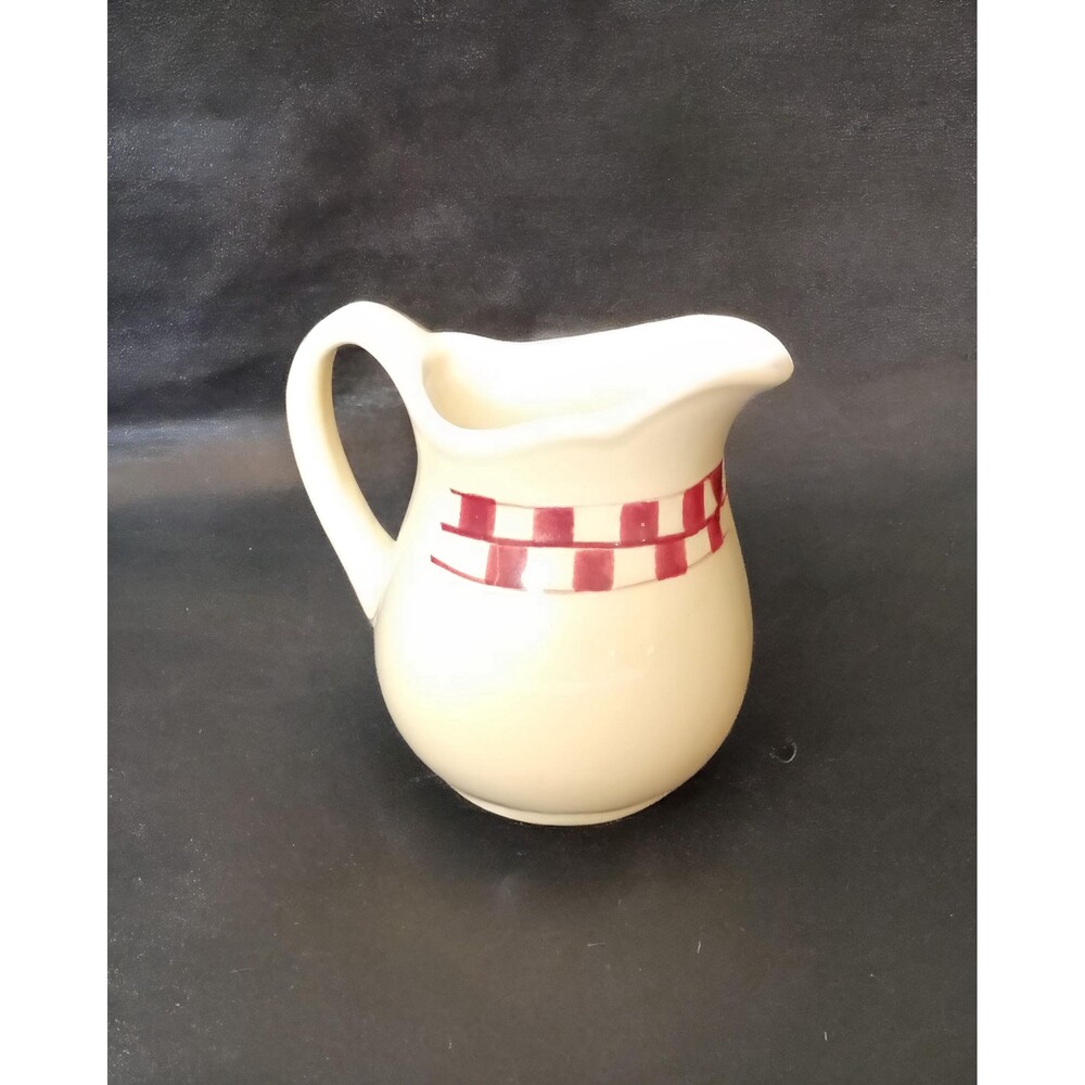 Vintage Heavy Ceramic Checkered Creamer Cream Pitcher
